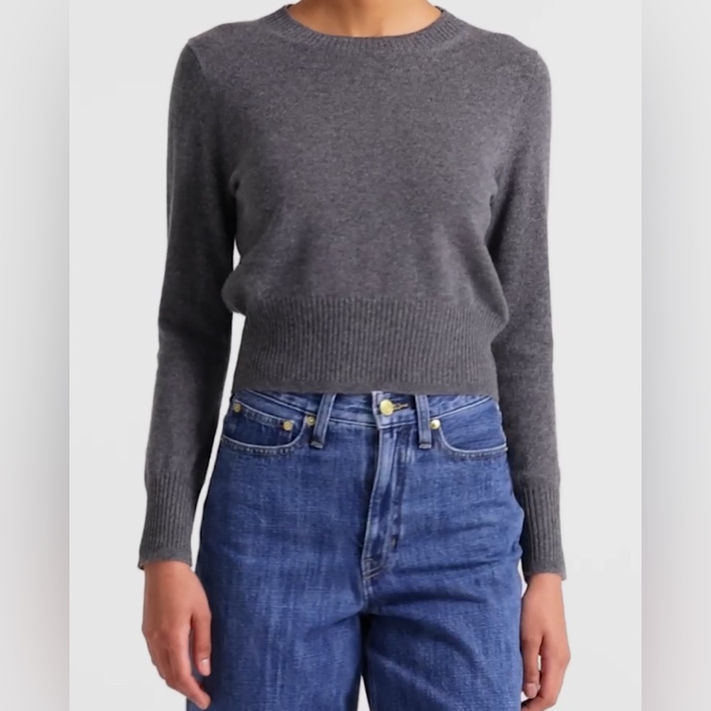 J Crew Cashmere cropped fit crewneck sweater